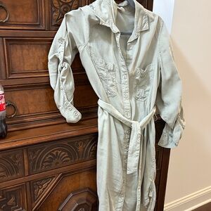 Button-Up Utility Dress khaki